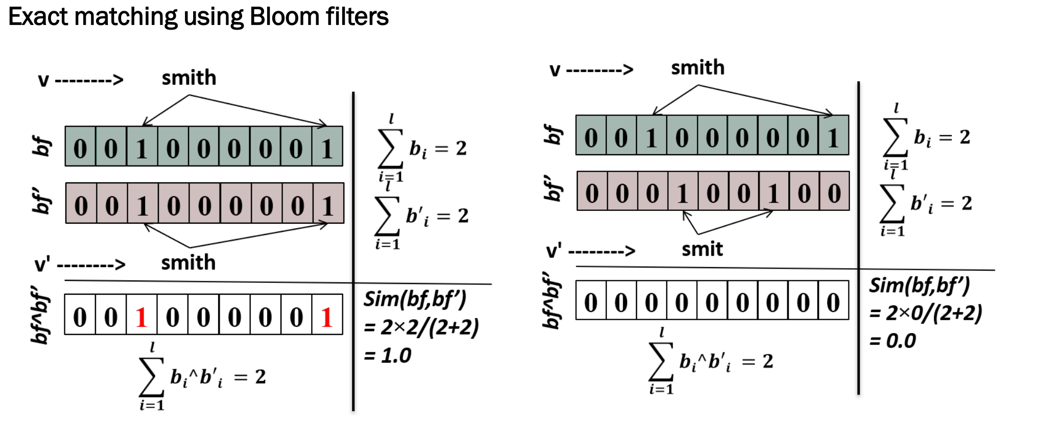 Bloom Filter Exact Matching